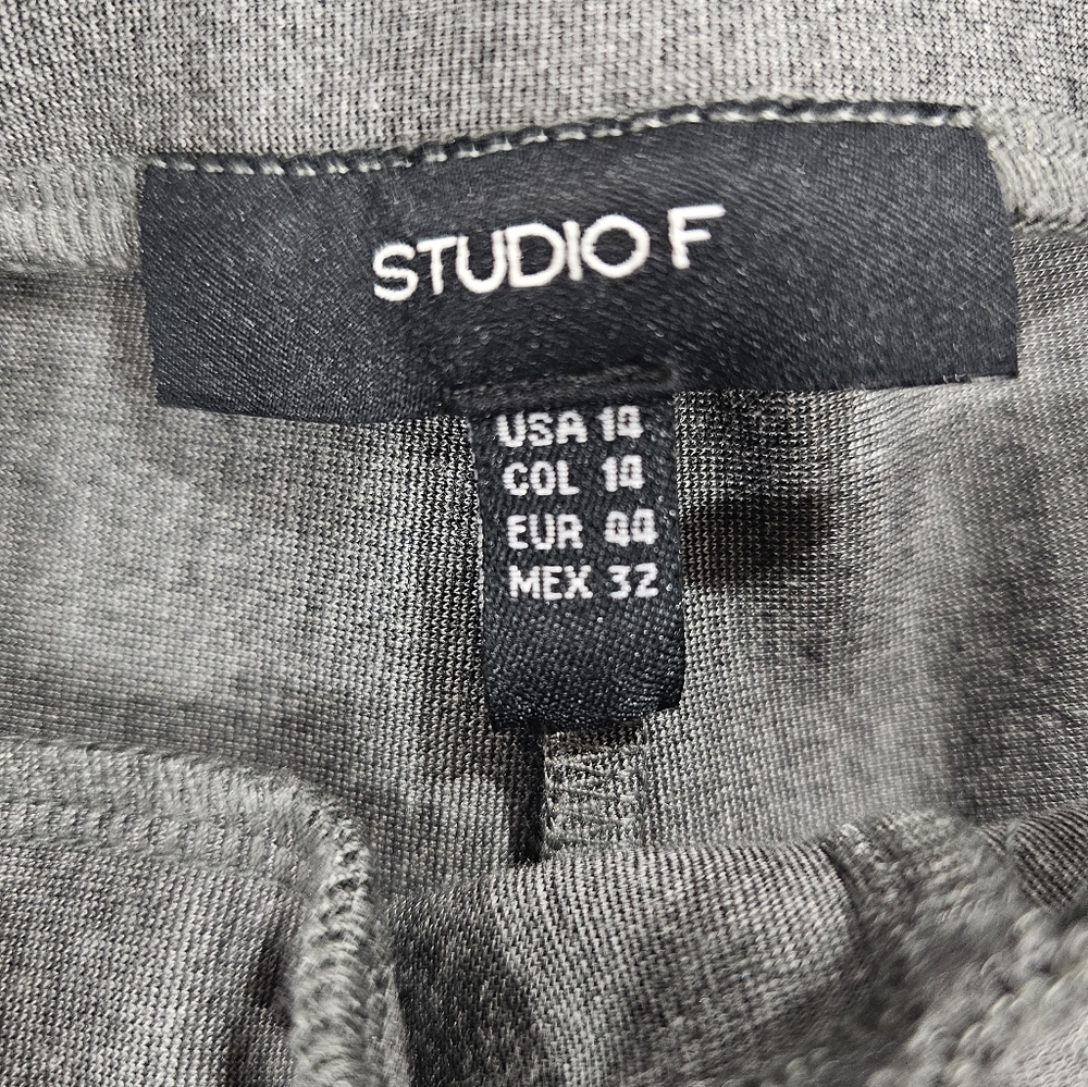 Studio F Gray Textured Pants - Picture 4 of 4